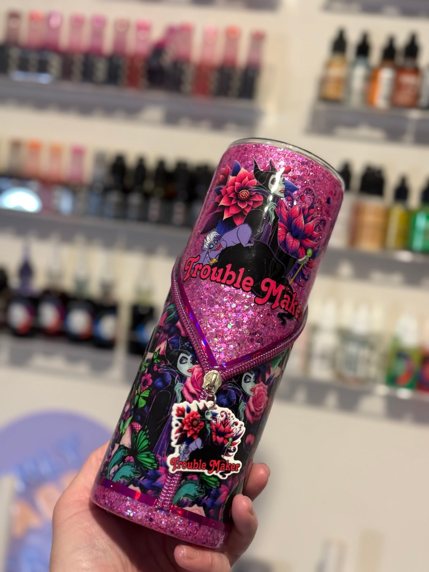 Trouble maker zipper tumbler