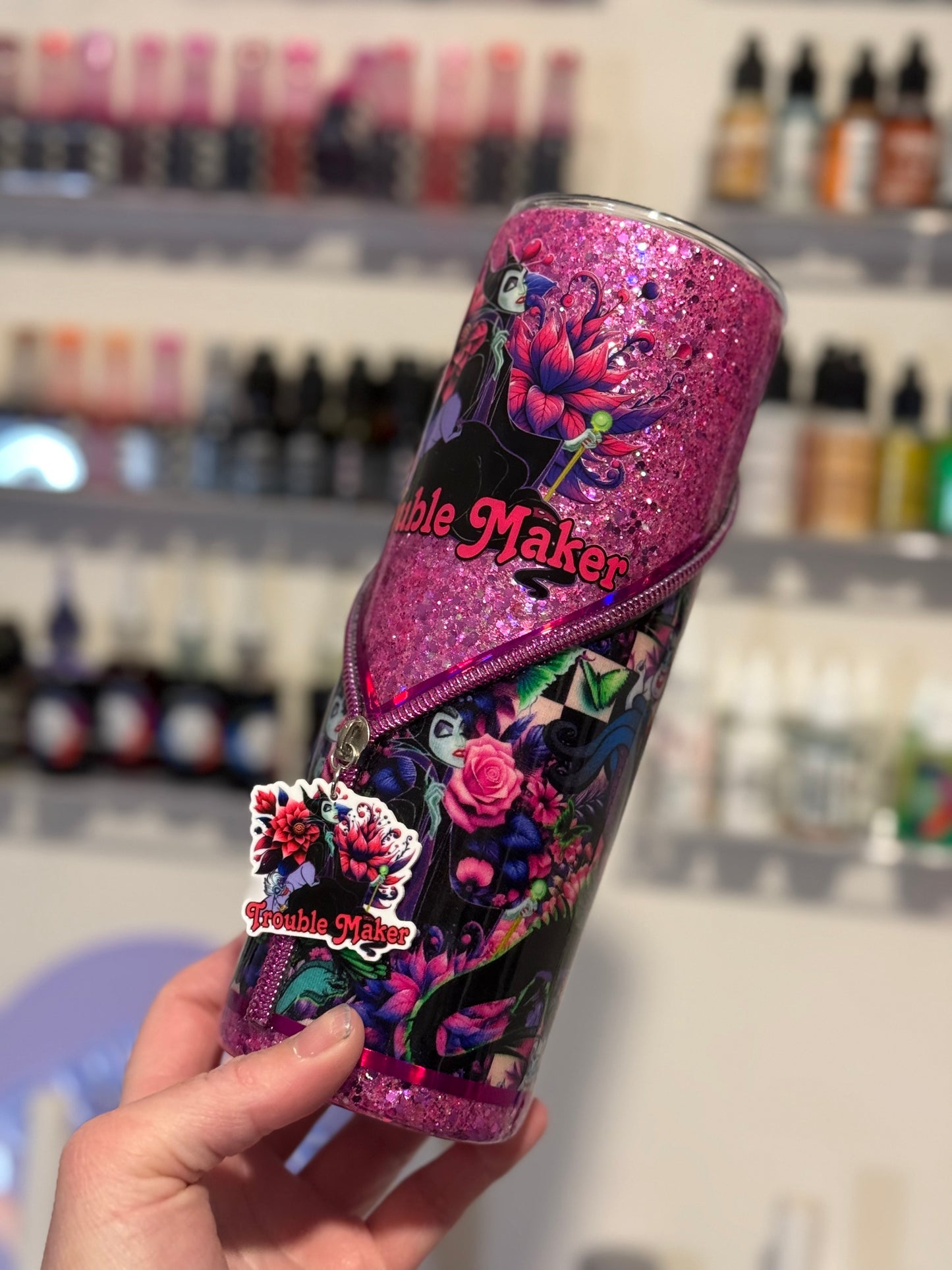 Trouble maker zipper tumbler