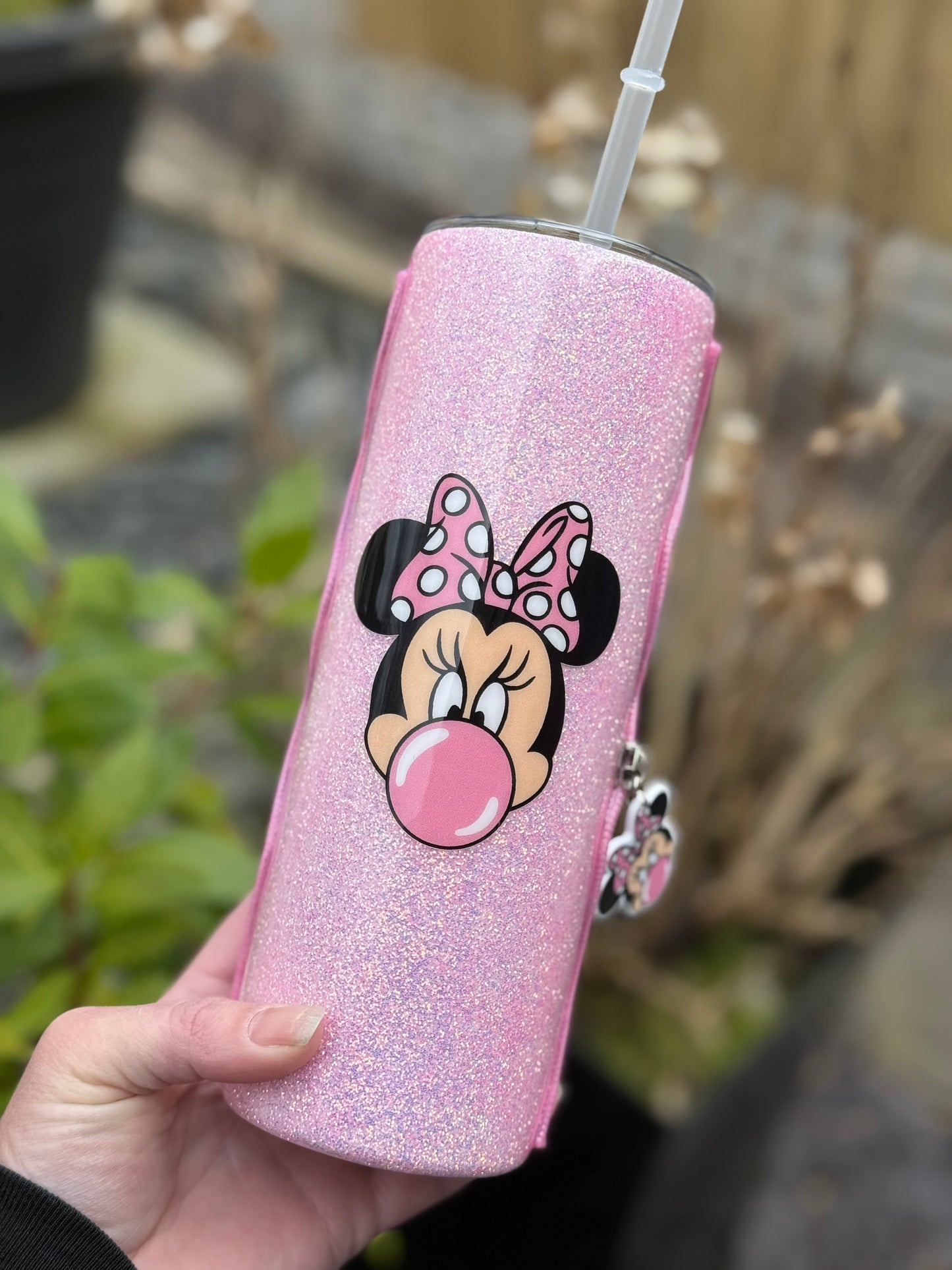 Minnie bubblegum zipper tumbler