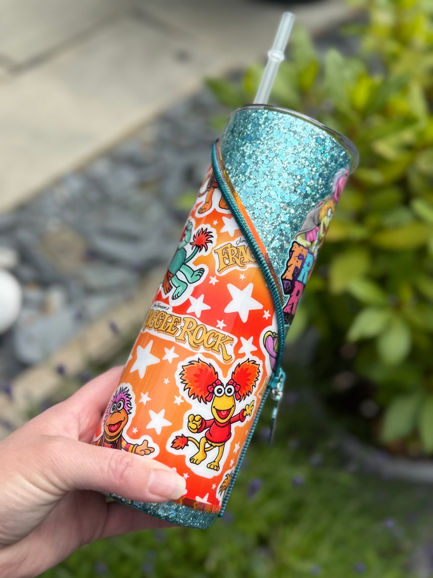 20oz Fraggle rock zipper tumbler
