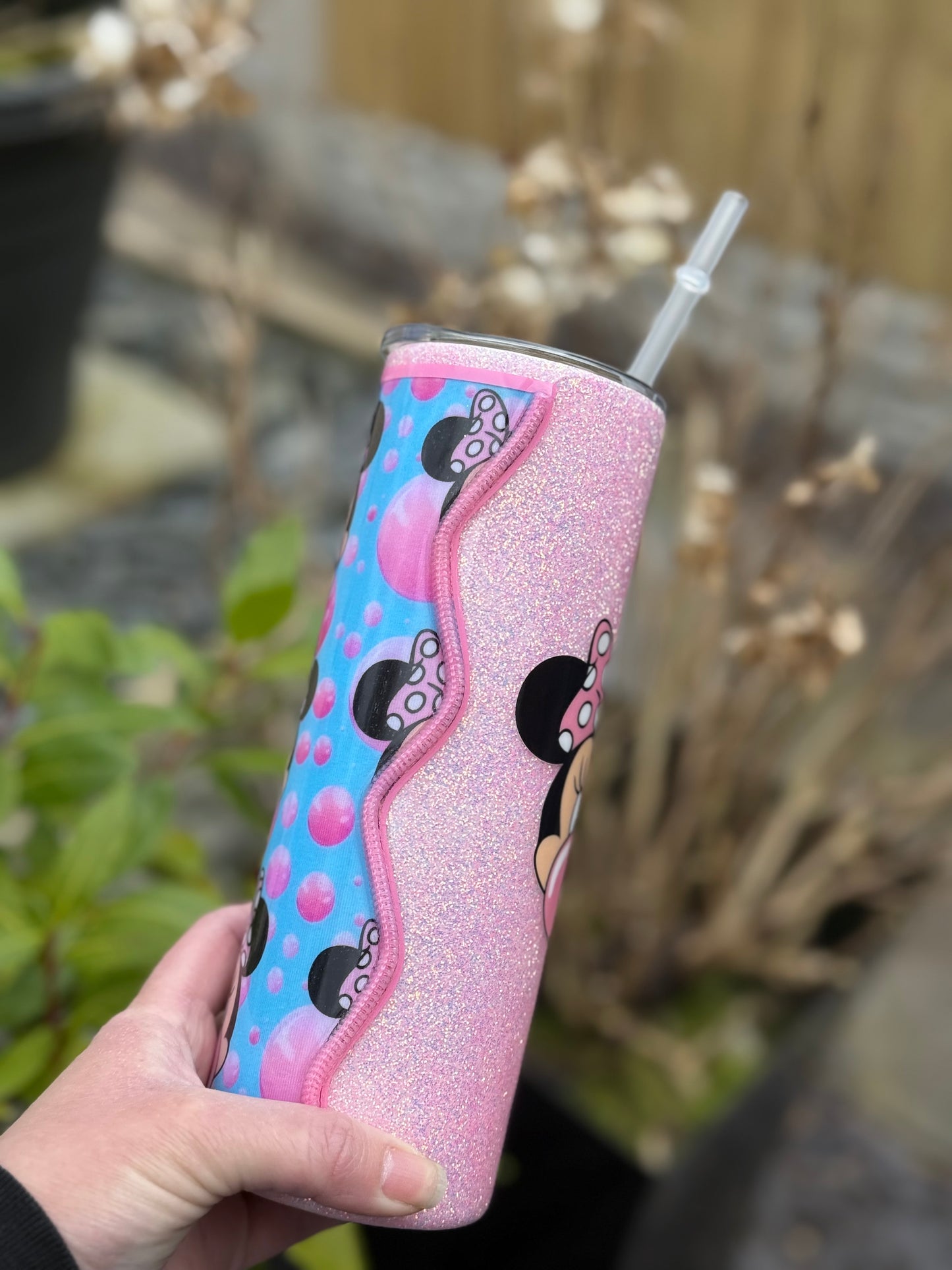 Minnie bubblegum zipper tumbler