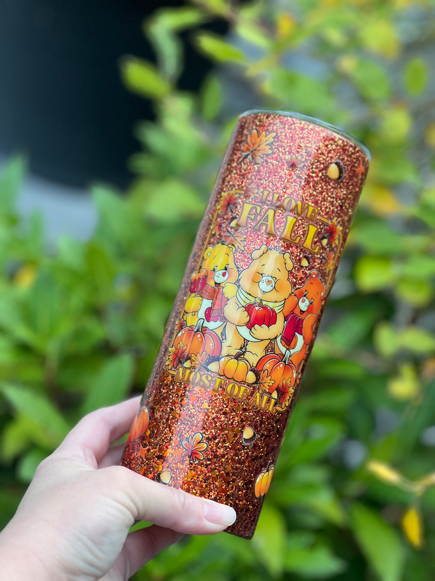 Fall Bear 20 oz tumbler
