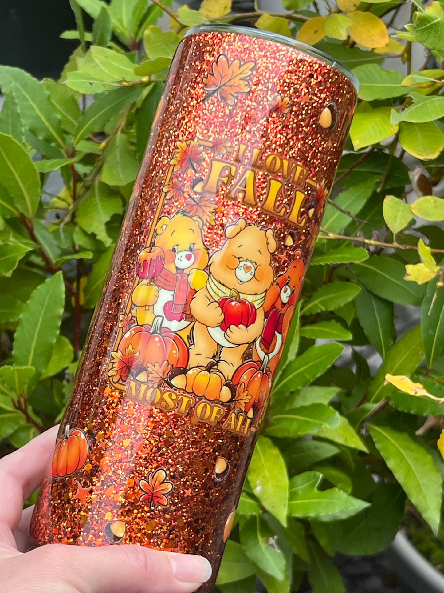 Fall Bear 20 oz tumbler