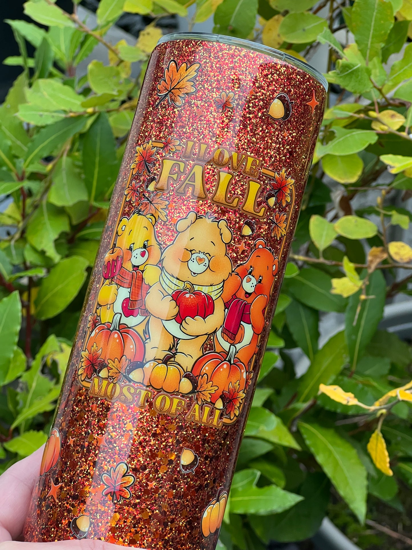Fall Bear 20 oz tumbler