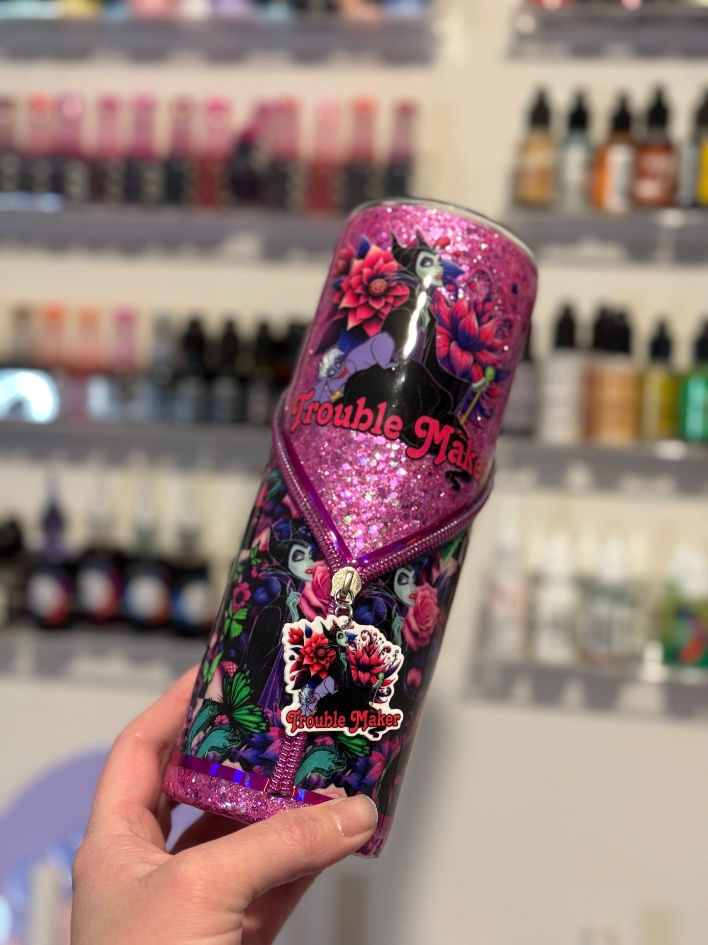 Trouble maker zipper tumbler
