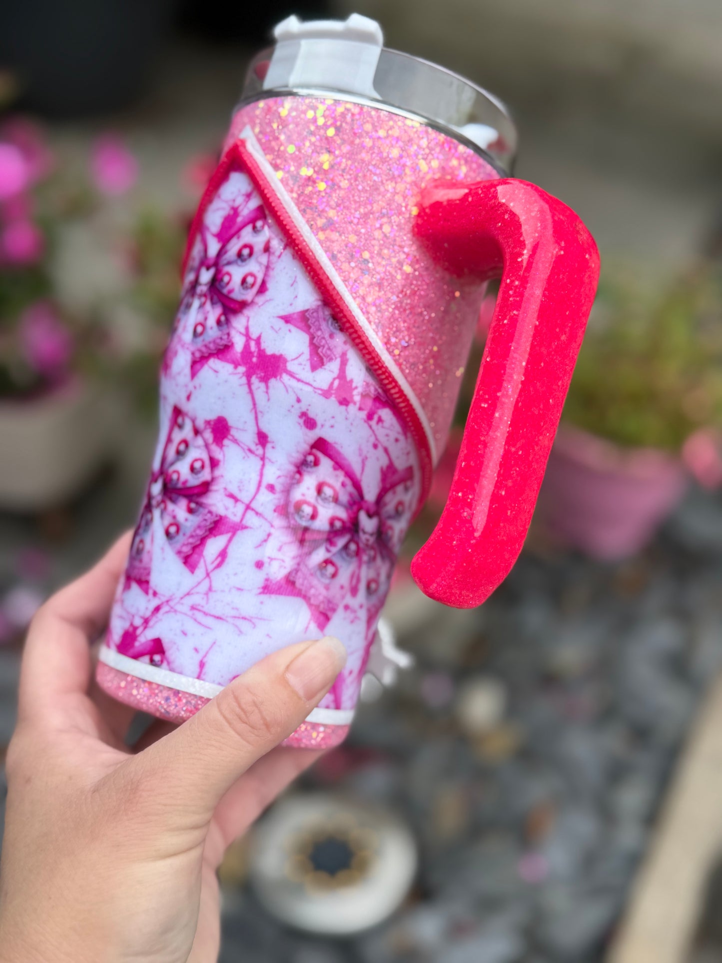 20oz Pink horror tumbler