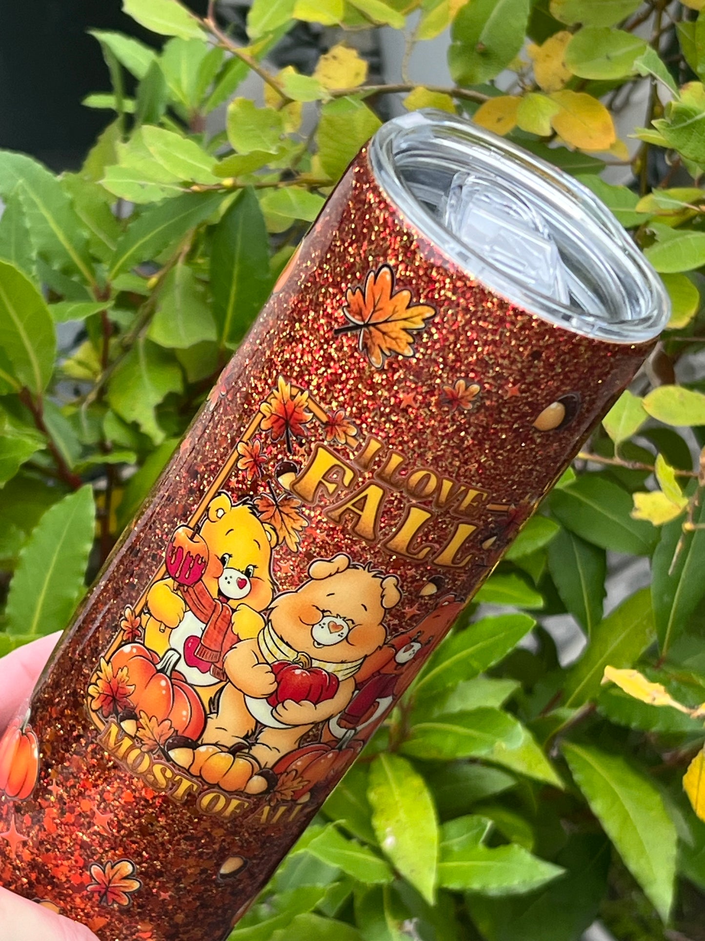 Fall Bear 20 oz tumbler