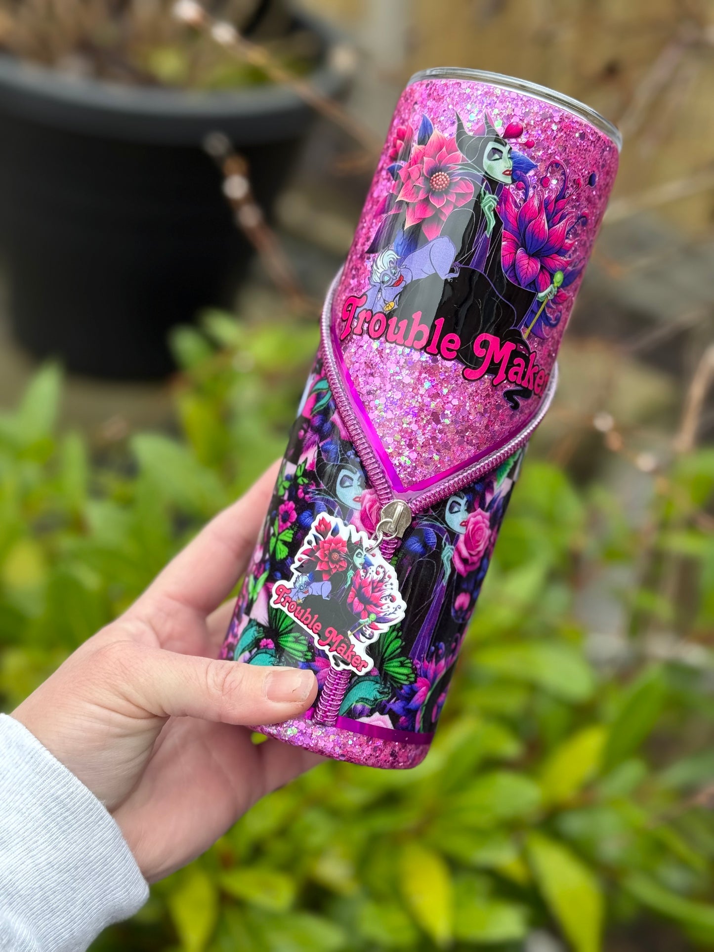 Trouble maker zipper tumbler