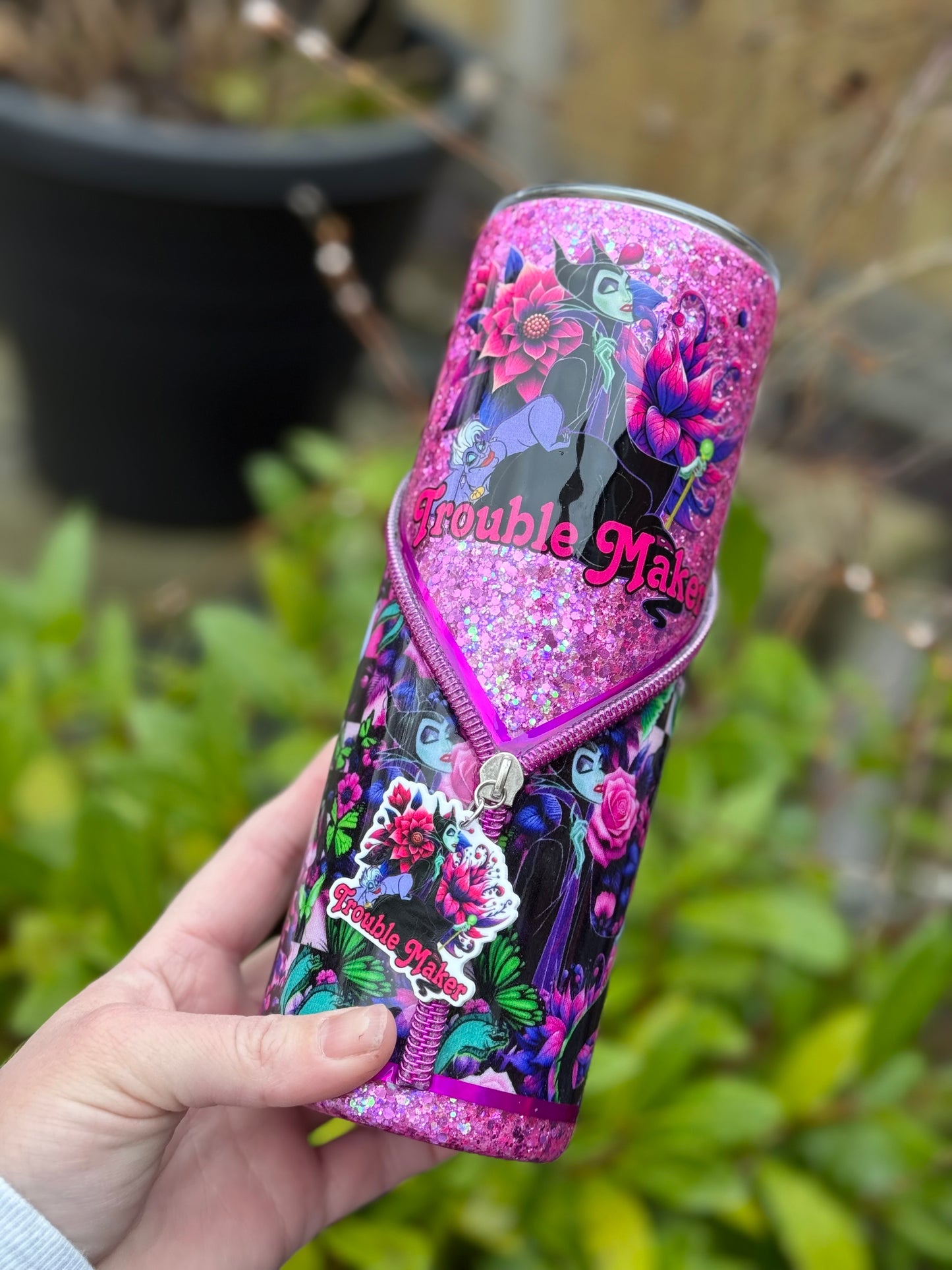 Trouble maker zipper tumbler