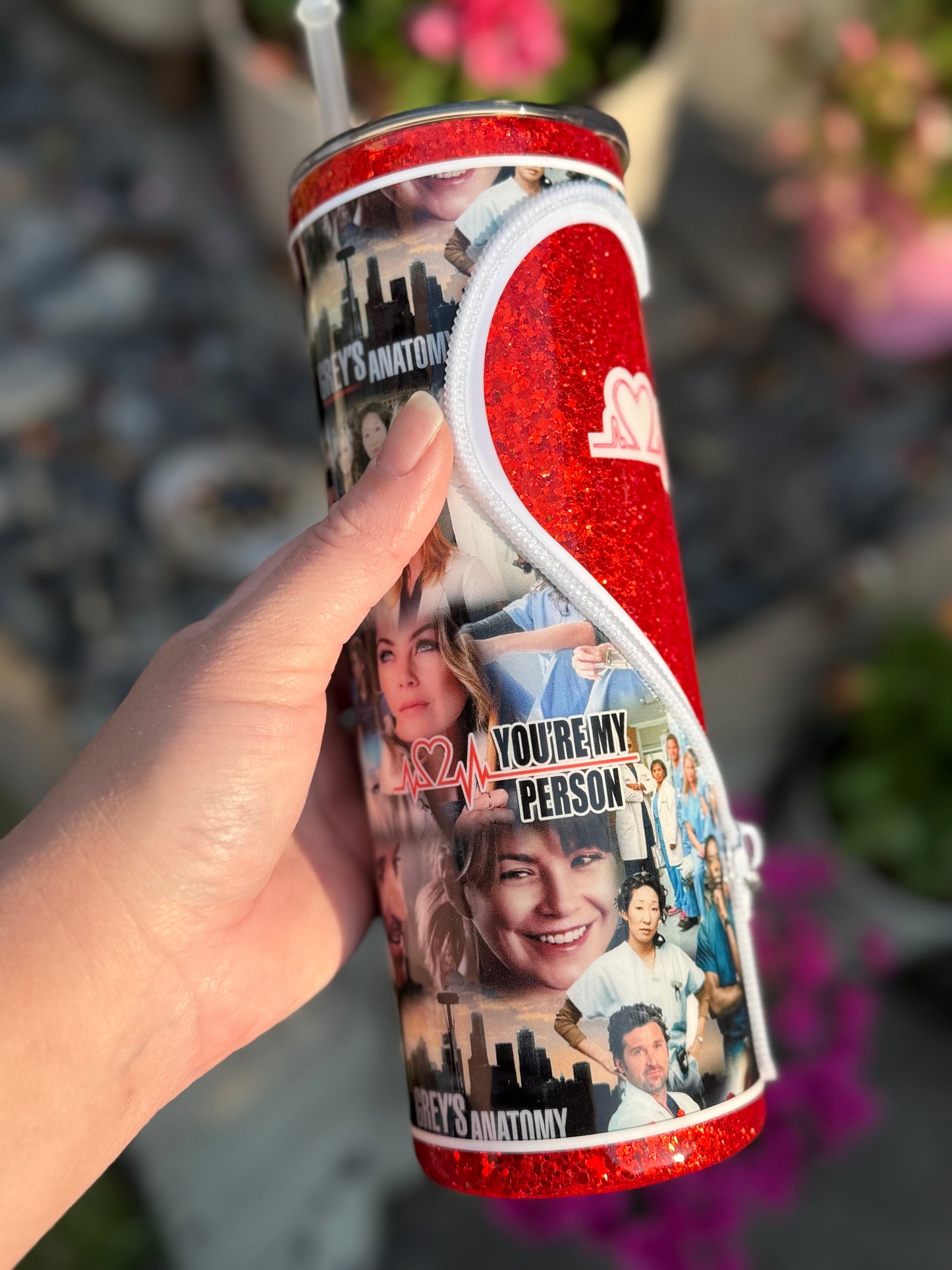 20oz Greys zipper tumbler