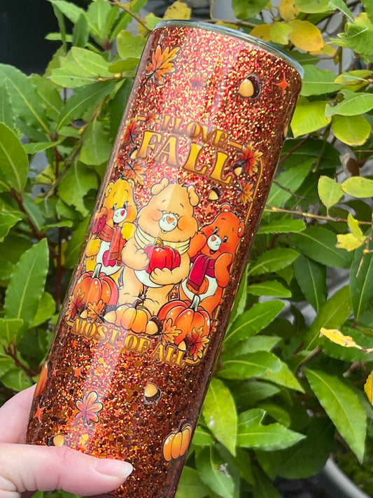 Fall Bear 20 oz tumbler