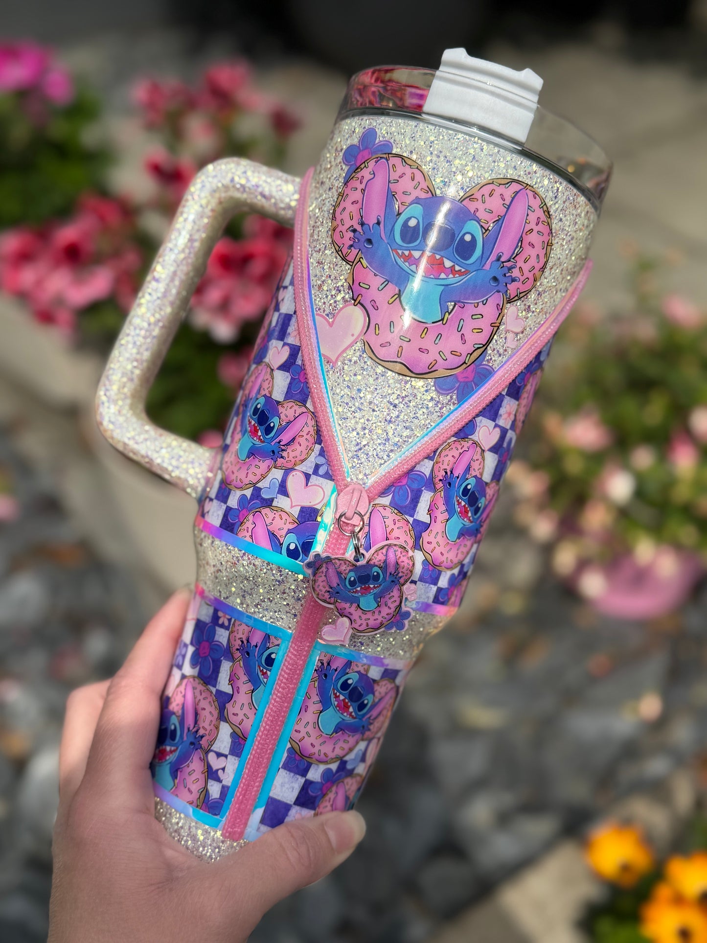 40oz stitch zipper tumbler