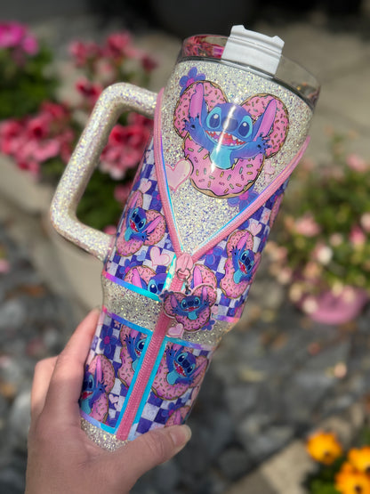 40oz stitch zipper tumbler