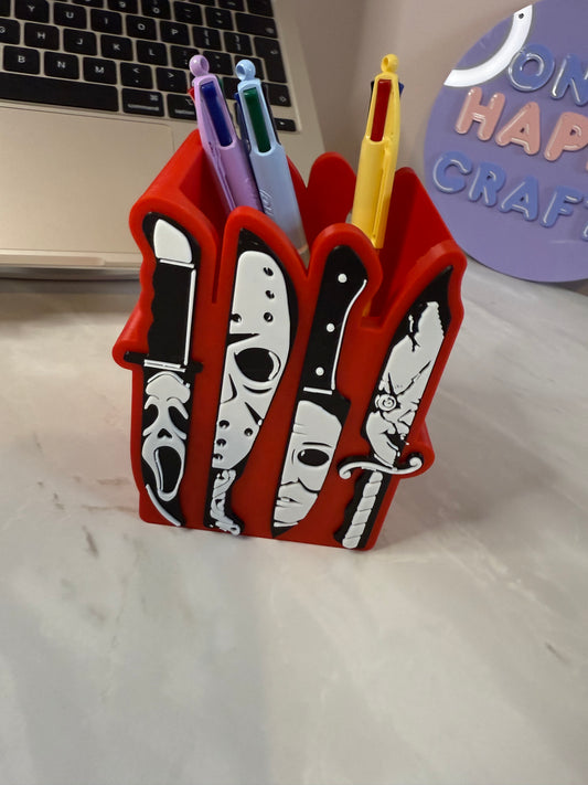 Horror slasher pen pot