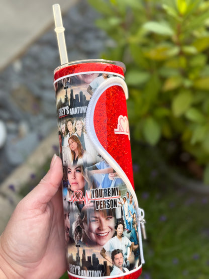 20oz Greys zipper tumbler