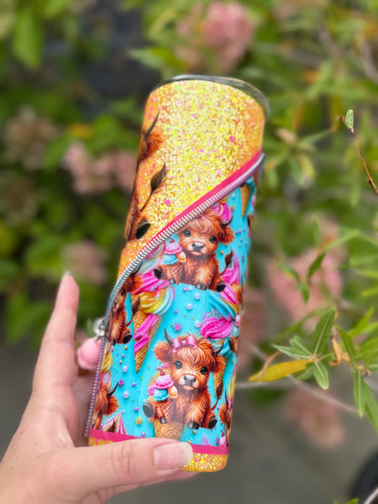 Highland cow Hyperion zipper tumbler