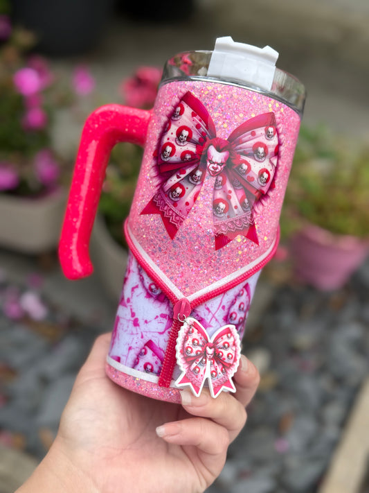 20oz Pink horror tumbler
