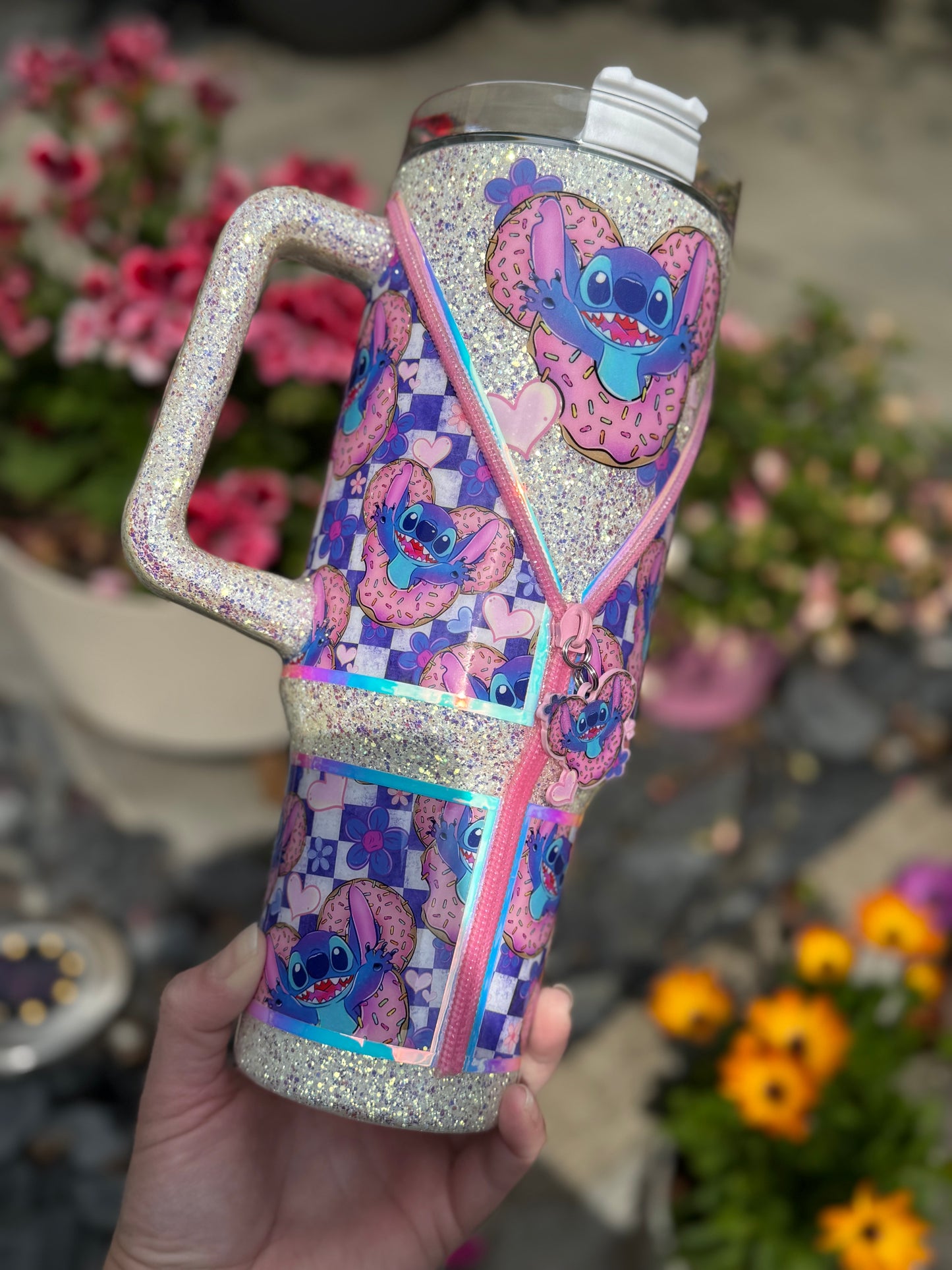 40oz stitch zipper tumbler