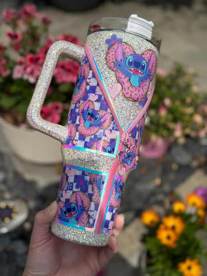 40oz stitch zipper tumbler