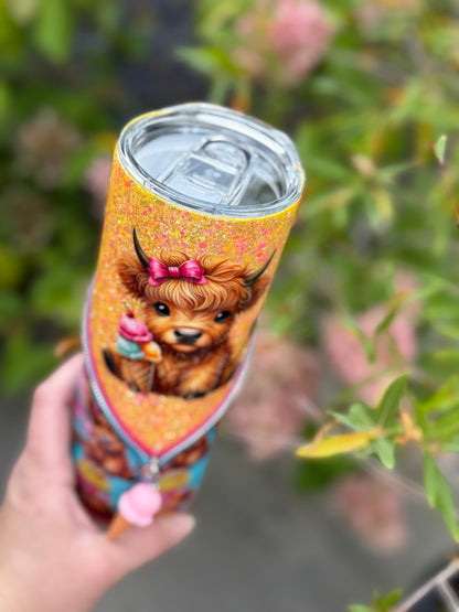 Highland cow Hyperion zipper tumbler
